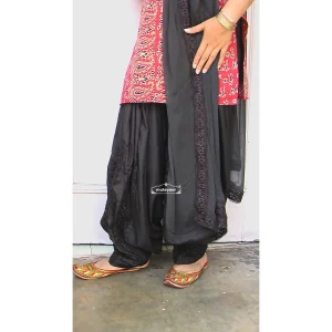 Black Long Lace Work Patiala Salwar Dupatta