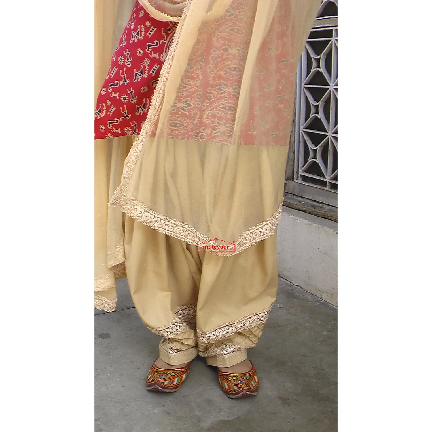 Pintex Barfi Lace Work Patiala Salwar Dupatta set 2 Pintex Barfi Lace Work Patiala Salwar Dupatta set