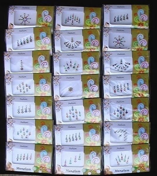 Bindi Wholesale Lot of 24 packs 5 Bindi Wholesale Lot of 24 packs Head Tattoo Multicolour Assorted Designs