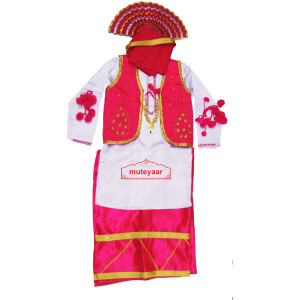 Magenta White Bhangra Costume / outfit dress