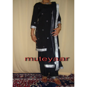 Black mirrors work Girl’s Bhangra Costume outfit dance dress