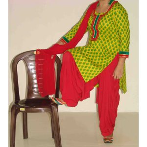 Pure Cotton Printed kameez with plain Salwar Dupatta PS002