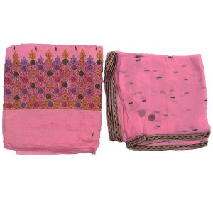 Pure Linen Cotton Party Wear Hand Embroidered Suit H0126