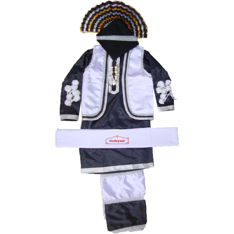 Black/White Bhangra dance Costume / outfit dress- ready to wear