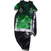 Black Green Girl's Bhangra Costume with separate jacket / vest