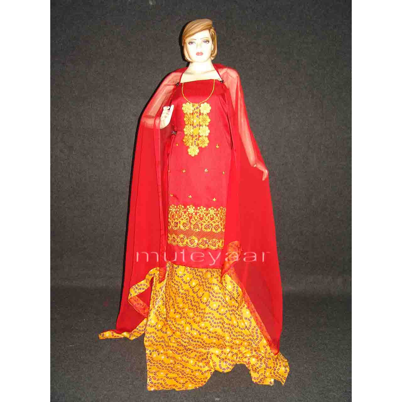 Embroidered Patiala Suit with Pure Chiffon Dupatta RM201 3 Embroidered Patiala Suit with Pure Chiffon Dupatta RM201