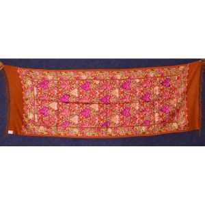 Kashmiri Reshmi Chinar Jaal Embroidered Stole C0471