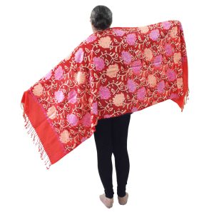 Bridal Red Pashmeena Stole Cashmere woollen stoll C0486
