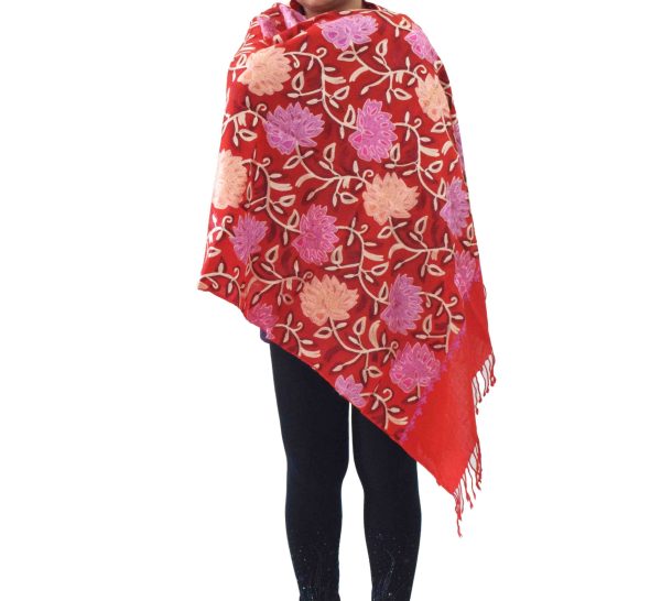 Bridal Red Pashmeena Stole Cashmere woollen stoll C0486 7 C0486 8