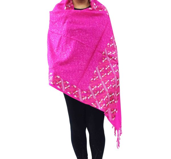 PURE Pashmina Kashmiri Bridal Phulkari embroidered woollen stole C0495 7 C0495 7