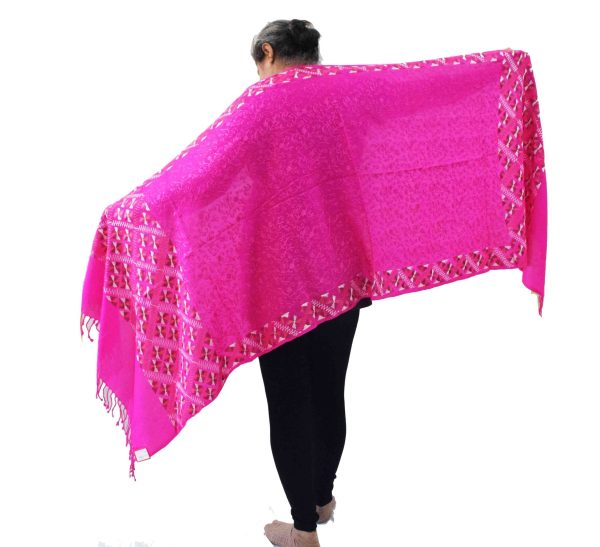 PURE Pashmina Kashmiri Bridal Phulkari embroidered woollen stole C0495 3 C0495 8