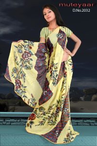 Printed party wear beautiful georgette Saree DN2032