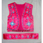 Magenta / Cream embroidered Bhangra dance dress outfit costume