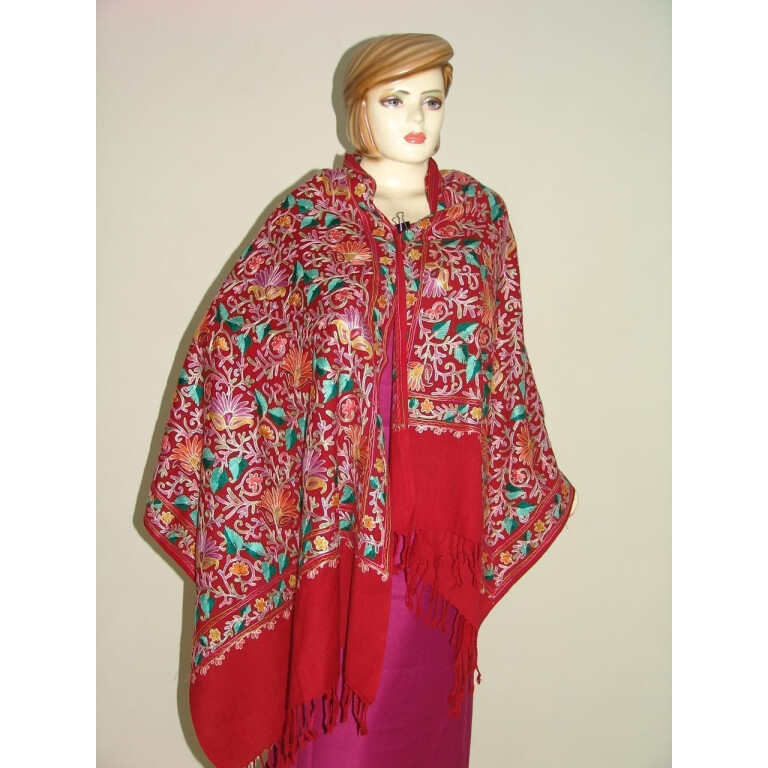 Kashmiri Pashmina Heavy JAAL Embroidered stole wrap C0298 Kashmiri Pashmina Heavy JAAL Embroidered stole wrap C0298
