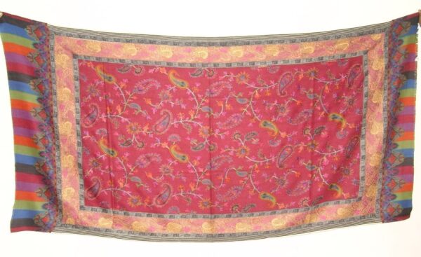 PURE Pashmina EMBROIDERED Designer Cashmere SHAWL C0309 PURE Pashmina EMBROIDERED Designer Cashmere SHAWL C0309