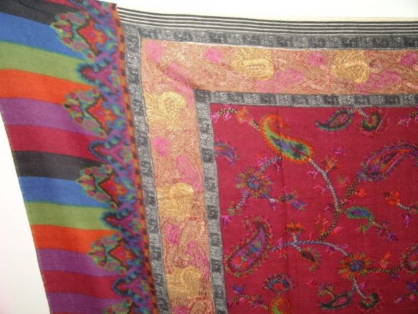 PURE Pashmina EMBROIDERED Designer Cashmere SHAWL C0309 PURE Pashmina EMBROIDERED Designer Cashmere SHAWL C0309