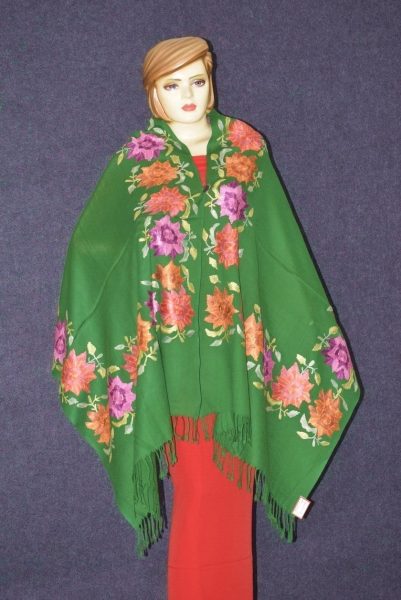 Pure Pashmina Kashmiri multicolor thread embroidered woollen stole C0415 7 Pure Pashmina Kashmiri multicolor thread embroidered woollen stole C0415