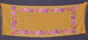 Pure Pashmina Kashmiri multicolor thread embroidered woollen stole C0419