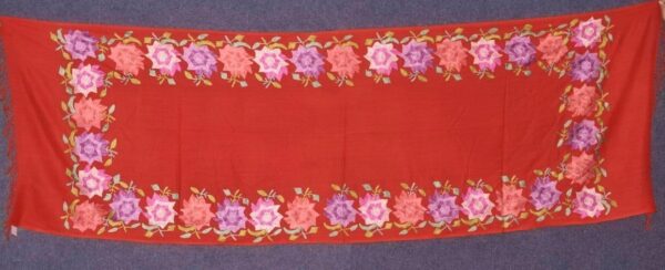 Pure Pashmina Kashmiri multicolor thread embroidered woollen stole C0421 Pure Pashmina Kashmiri multicolor thread embroidered woollen stole C0421