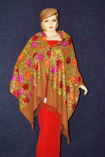 Pure Pashmina Kashmiri multicolor HEAVY JAAL embroidered woollen stole C0428 7 Pure Pashmina Kashmiri multicolor HEAVY JAAL embroidered woollen stole C0428