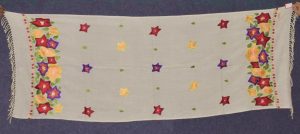 Pure Pashmina Kashmiri multicolor thread embroidered woollen stole C0447