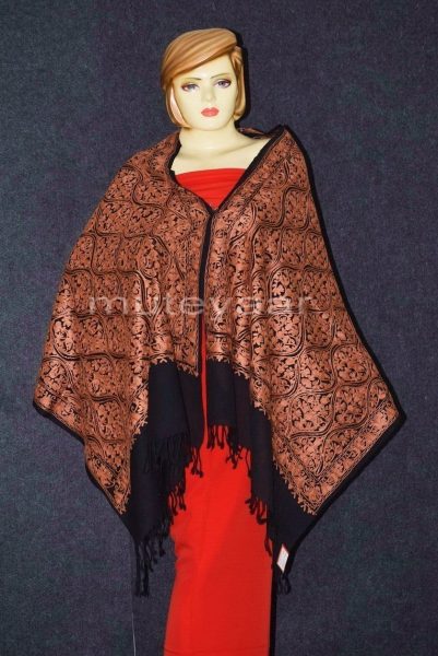 Kashmiri PURE Pashmina Heavy Matka embroidered woollen stole C0460 7 Kashmiri PURE Pashmina Heavy Matka embroidered woollen stole C0460