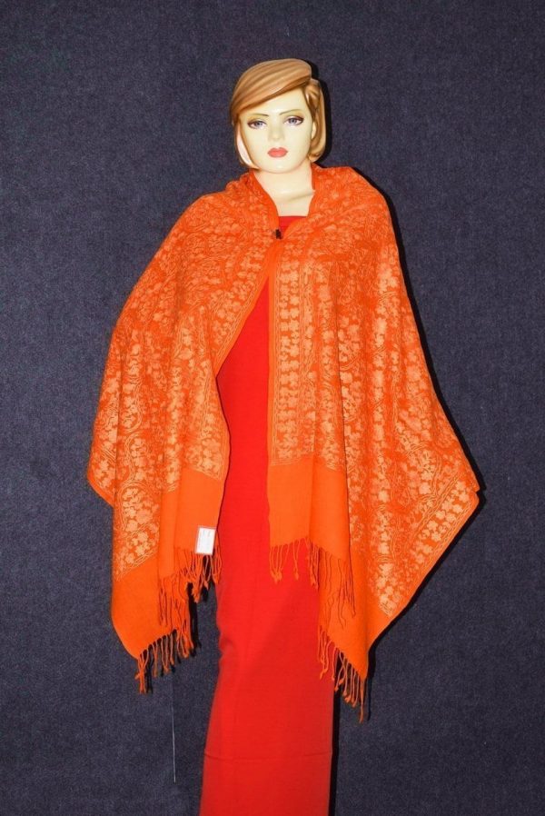 PURE Pashmeena Kashmere New Matka Jaal embroidered woollen stole C0475 PURE Pashmeena Kashmere New Matka Jaal embroidered woollen stole C0475