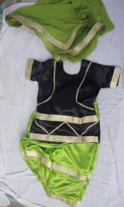 GREEN BLACK Girl’s Bhangra Costume Outfit Dance Dress