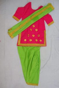 Green Magenta custom made GIDDHA Bhangra Costume Outfit Suit Dress