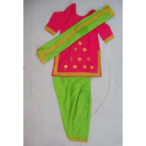 Green Magenta custom made GIDDHA Bhangra Costume Outfit Suit Dress