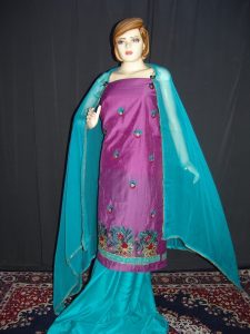 Partywear Silky Cotton Hand Embroidered Punjabi Suit H0087