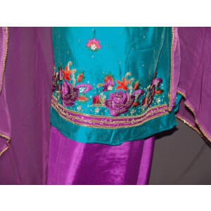Partywear Cotton Hand Embroidered Punjabi Suit Dupatta set H0095