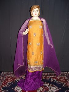 Partywear Cotton Hand Embroidered Punjabi Suit Dupatta set H0097