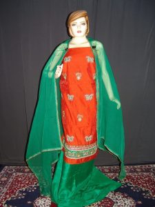 Partywear Cotton Hand Embroidered Punjabi Suit Dupatta set H0098