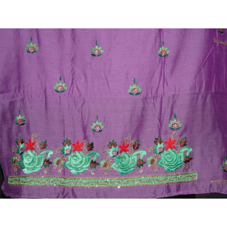 Partywear Cotton Hand Embroidered Punjabi Suit Dupatta set H0099