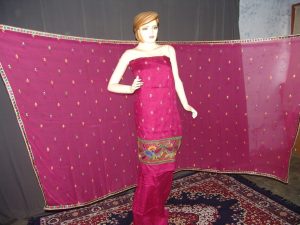 Cut Jaali work Self Print Cotton Hand Embroidered Suit H0101