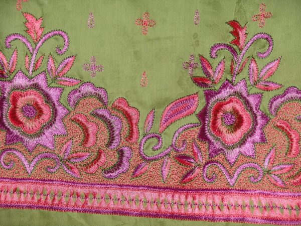 Hand Embroidered Self Printed Cotton Suit Half Pure Chunni H0110 Hand Embroidered Self Printed Cotton Suit Half Pure Chunni H0110
