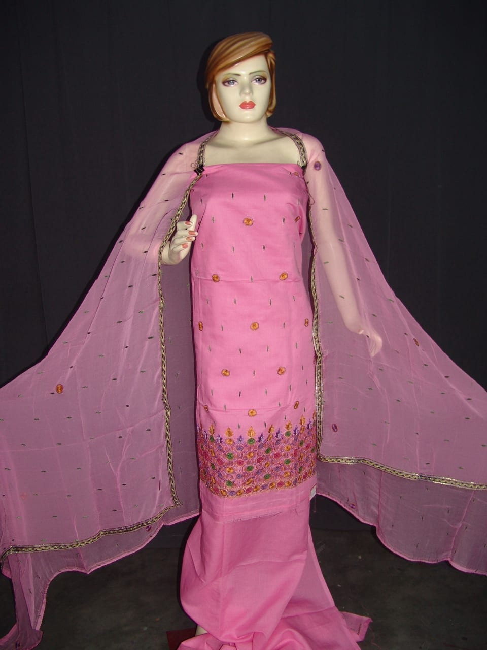 Pure LINEN Cotton Party Wear Hand Embroidered Suit H0126 Pure LINEN Cotton Party Wear Hand Embroidered Suit H0126