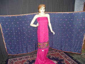 Pure LINEN Cotton Hand Embroidered Suit PURE CHINON Chunni H0153