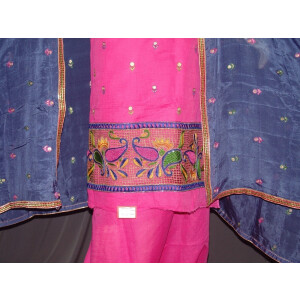 Pure LINEN Cotton Hand Embroidered Suit PURE CHINON Chunni H0153