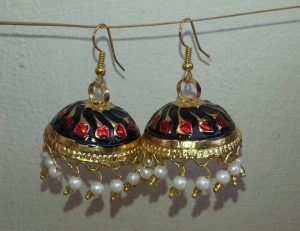 Meenakari Lotan Dangles Jhumka set J0105