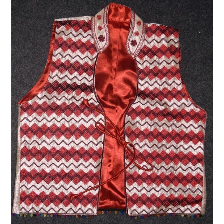 Phulkari Machine Embroidered Jacket Vest for women - Freesize JP003