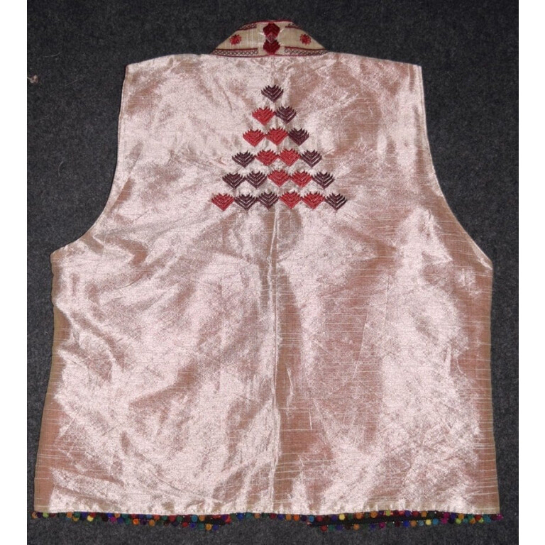 Phulkari Machine Embroidered Jacket Vest for women - Freesize JP003