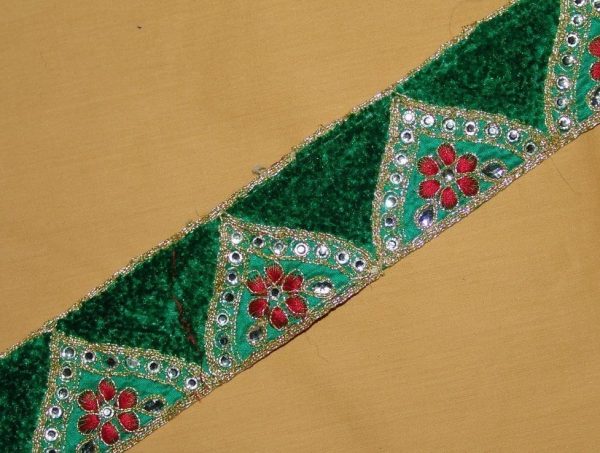 Zircons Embroidered velvet shaneel Lace LC012 (per meter price) Zircons Embroidered velvet shaneel Lace LC012 (per meter price)