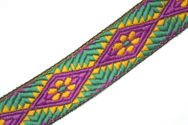 Multicolor Embroidered design Kinari Lace LC060 width 1.25 inch Roll of 9 meters Multicolor Embroidered design Kinari Lace LC060 width 1.25 inch Roll of 9 meters