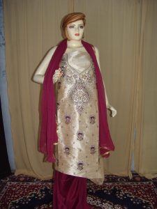 cotton silk hand embroidered patiala suit dupatta M0214