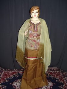 Beads work embroidered ORGANDI Suit CHIFFON dupatta M0238