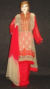 Anarkali Pakistani style Georgette Embr. Pajami Suit M0305