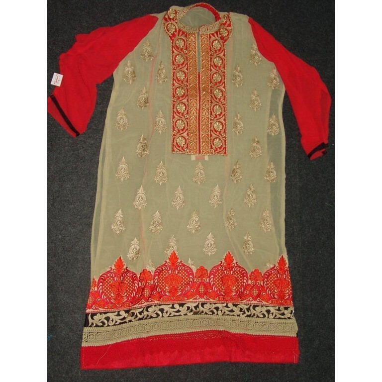Anarkali Pakistani style Georgette Embr. Pajami Suit M0305