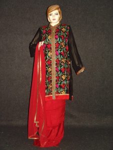 Pakistani ACHKAN style Georgette Embr. Pajami Suit M0308